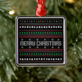 Funny Ugly Merry-kerstpatroon Metalen Ornament