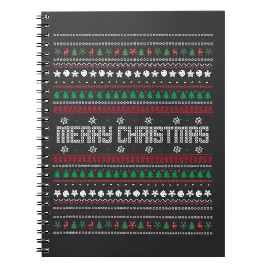 Funny Ugly Merry-kerstpatroon Notitieboek (Voorkant)