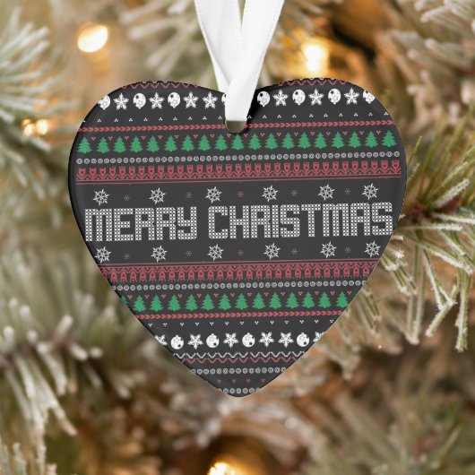 Funny Ugly Merry-kerstpatroon Ornament (Boom)