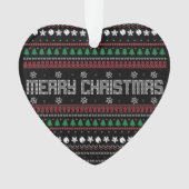 Funny Ugly Merry-kerstpatroon Ornament (voorkant)