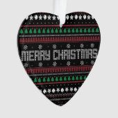 Funny Ugly Merry-kerstpatroon Ornament (voorkant)