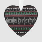 Funny Ugly Merry-kerstpatroon Ornament (achterkant)
