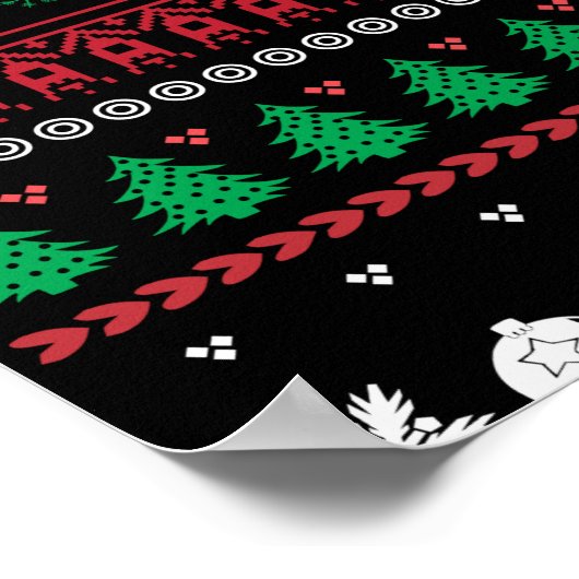 Funny Ugly Merry-kerstpatroon Poster (Hoek)