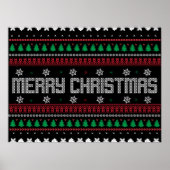 Funny Ugly Merry-kerstpatroon Poster (Voorkant)
