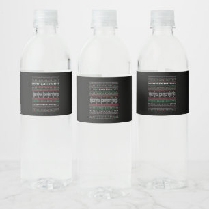 Funny Ugly Merry-kerstpatroon Waterfles Etiket