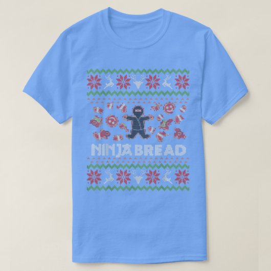 Funny Ugly met Kerstmis Ninja Bread Gingerbre T-shirt (Design voorkant)