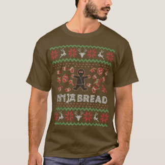 Funny Ugly met Kerstmis Ninja Bread Gingerbre T-shirt