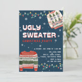 Funny Ugly Sweater Christmas Party Kaart (Staand voorkant)