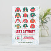 Funny Ugly Sweater Christmas Party Kaart (Staand voorkant)