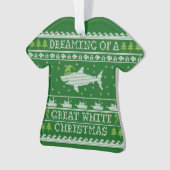 Funny Ugly Sweater Great White Shark Ornament (voorkant)