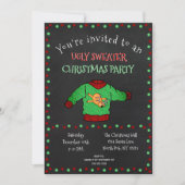Funny Ugly Sweater Kerstparty Chalkboard Kaart (Voorkant)