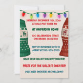 Funny Ugly Sweater Kerstparty met honden Kaart (Achterkant)
