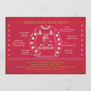 Funny Ugly Sweater-kerstuitnodiging Kaart