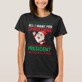 Funny Ugly Sweater New President Kerstmis T-Shirt (Voorkant)