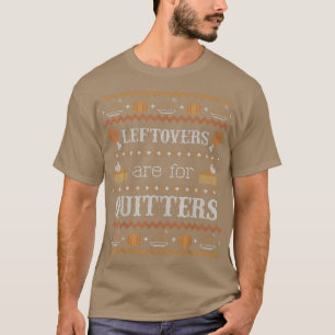 Funny Ugly Thanksgiving Sweater Leftovers voor Qui T-shirt