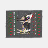 Funny Ugly Xmas Sweater Dairy Cow Farmer Lights Ch Fleece Deken (Voorkant (Horizontaal))