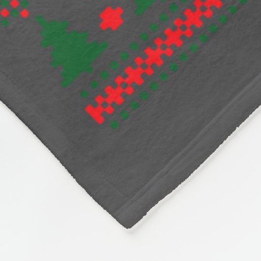 Funny Ugly Xmas Sweater Dairy Cow Farmer Lights Ch Fleece Deken (Hoek)