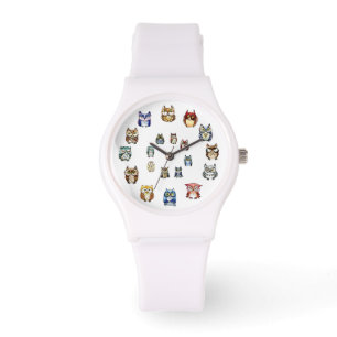 Funny uilt de waterverf van de regenboog horloge