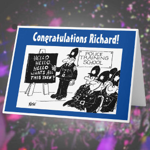 Funny UK Police Training School Greetcard Kaart