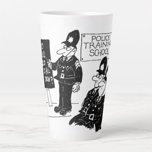 Funny UK Police Training School Latte Mok (Voorkant)