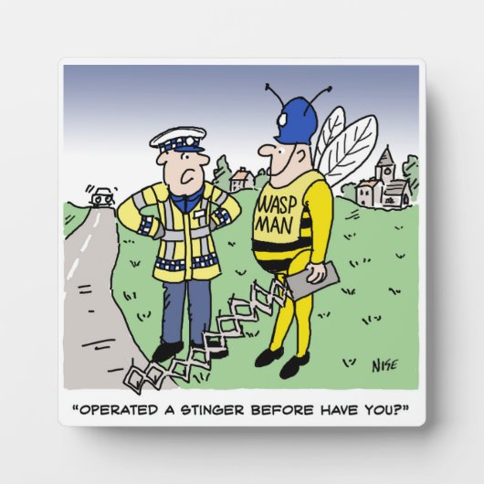Funny UK Traffic Police Cartoon Fotoplaat (Voorkant)