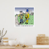 Funny UK Traffic Police Cartoon Poster (Keuken)