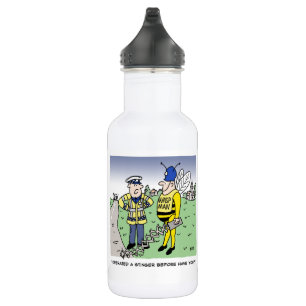Funny UK Traffic Police Cartoon Waterfles