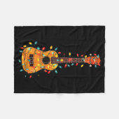Funny Ukulele Christmas Graphics Lights Lover Play Fleece Deken (Voorkant (Horizontaal))