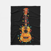 Funny Ukulele Christmas Graphics Lights Lover Play Fleece Deken (Voorkant)
