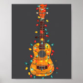 Funny Ukulele Christmas Graphics Lights Lover Play Poster (Voorkant)