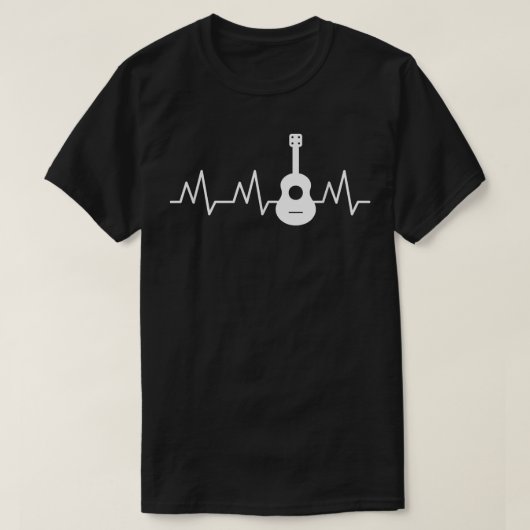 Funny UKULELE HEARTBEAT Guitar Lover voor Cool UKE T-shirt (Design voorkant)