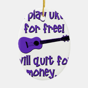 Funny Ukulele Keramisch Ornament