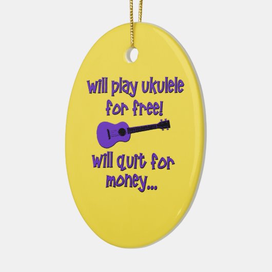 Funny Ukulele Keramisch Ornament (Links)