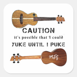 Funny Ukulele Musician Humor Vierkante Sticker
