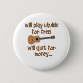 Funny Ukulele Ronde Button 5,7 Cm (Voorkant)
