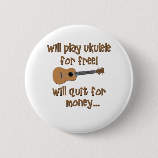 Funny Ukulele Ronde Button 5,7 Cm (Voorkant)