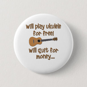 Funny Ukulele Ronde Button 5,7 Cm