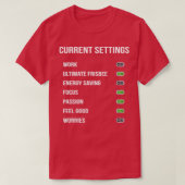 Funny Ultimate Frisbee Current Settings Design Des T-shirt (Design voorkant)