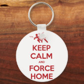 Funny Ultimate Frisbee- Keep Calm and Force Home Sleutelhanger (Voorkant)