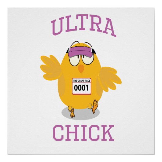 Funny Ultra Chick Runner Poster (Voorkant)