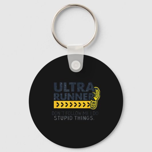 Funny Ultra Running Saying Trail Runner Endurance  Sleutelhanger (Voorkant)