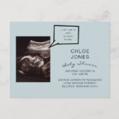 Funny Ultrasound Baby shower Blue Invitation Uitnodiging Briefkaart (Voorkant)