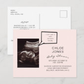 Funny Ultrasound Baby shower Roze uitnodiging (Voorkant / Achterkant)