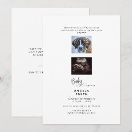 Funny Ultrasound & Dog Photo Baby shower Kaart