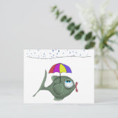 Funny Umbrella Fish Briefkaart (Staand voorkant)
