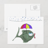 Funny Umbrella Fish Briefkaart (Voorkant / Achterkant)