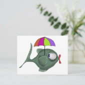 Funny Umbrella Fish Briefkaart (Staand voorkant)
