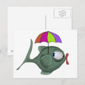 Funny Umbrella Fish Briefkaart (Voorkant / Achterkant)
