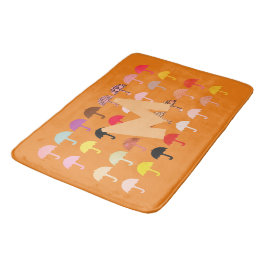 Funny Umbrellas voegt Monogram Patroon toe Badmat