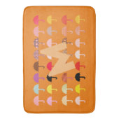 Funny Umbrellas voegt Monogram Patroon toe Badmat (Voorkant Verticaal)